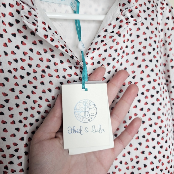 Abel and Lula girls long sleeved heart patterned blouse - Picture 4 of 7